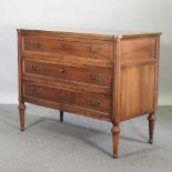 A 20th century French style cherry wood secretaire chest