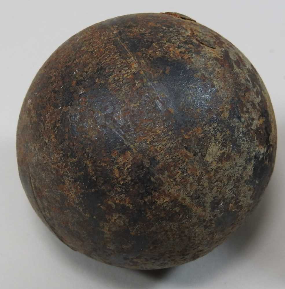 Two antique iron cannonballs - Image 2 of 4