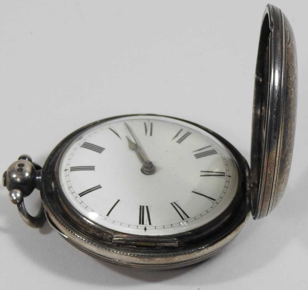 A Victorian silver cased full hunter pocket watch - Image 4 of 8