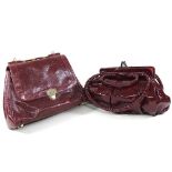 An Elaine Turner red handbag,