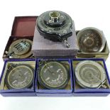 A collection of antique gramophone sound boxes