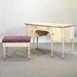 A modern French style cream painted breakfront dressing table