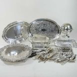 A collection of 19th century and later silver plated items