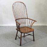 A 19th century spindle back armchair