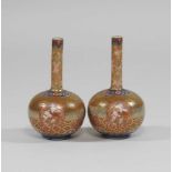 A pair of fine early 20th century Japanese Kutani porcelain miniature vases