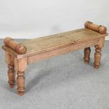 A rustic pine hand made bench