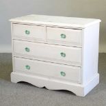 A white painted pine chest