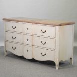 A modern French style light oak and cream painted chest