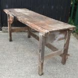 A wooden work bench