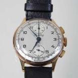 A Breitling 18 carat rose gold cased vintage gentleman's chronograph wristwatch