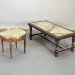 A 20th century green onyx and mounted wooden coffee table