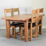 A modern light oak extending table