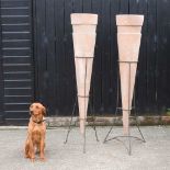 A pair of very large terracotta garden pots