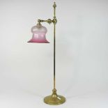 An early 20th century brass table lamp