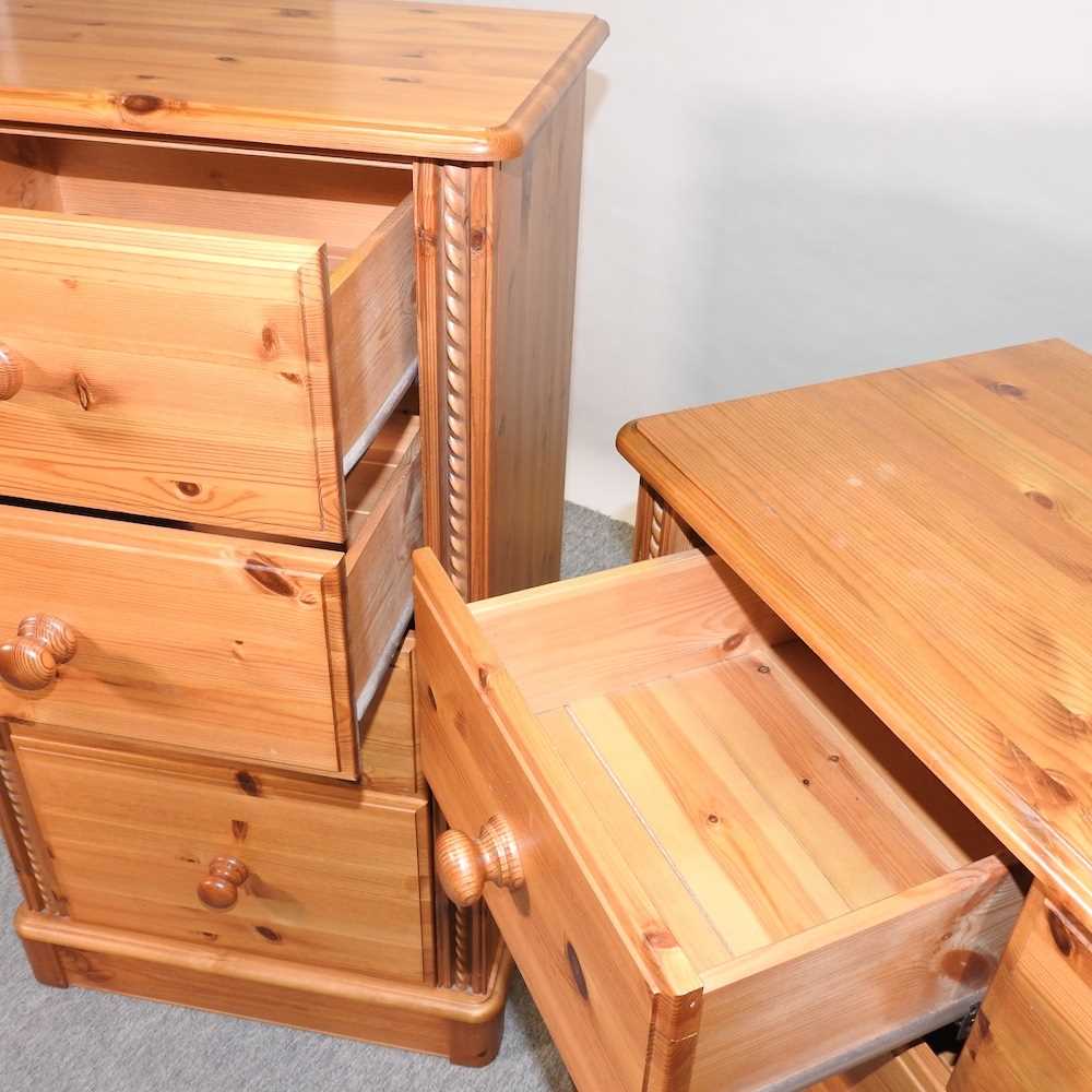 A pine chest of drawers, together with a narrow chest of drawers - Image 4 of 13