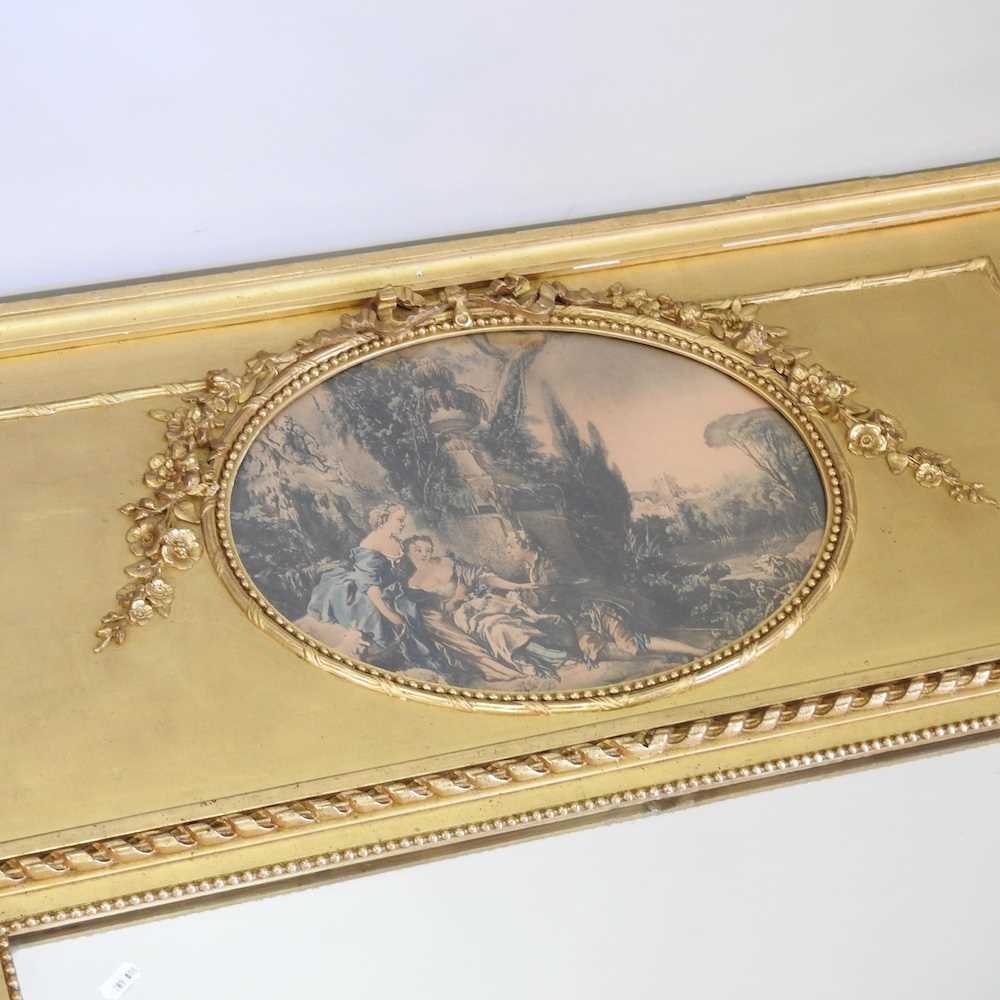 A late 19th century French gilt framed wall mirror - Image 4 of 8