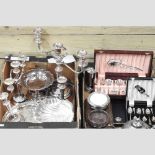 A collection of 19th century and later silver plated items