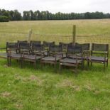A set of teak garden chairs