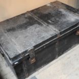 A black painted metal trunk