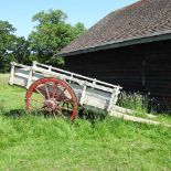 Plus VAT - An antique wooden horse drawn bullock cart