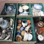 Six boxes of china and glass