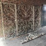 A large mid 20th century cream painted metal entrance way