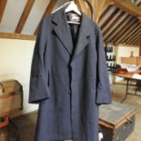A vintage Burberry dark blue double breasted topcoat