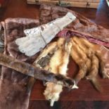 A collection of vintage fur stoles