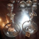 A pair of early 20th century glass decanters