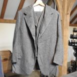 A 1940's grey and white check woollen three piece suit