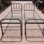 Two early 20th century iron single bedsteads