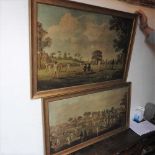 Two prints of rural cricket matches