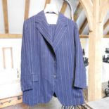 A 1930's navy blue pinstripe three piece suit