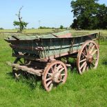 Plus VAT - An antique wooden horse drawn hay wain