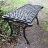 A metal garden table