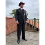 A 1940's grey and white single breasted woollen three piece suit