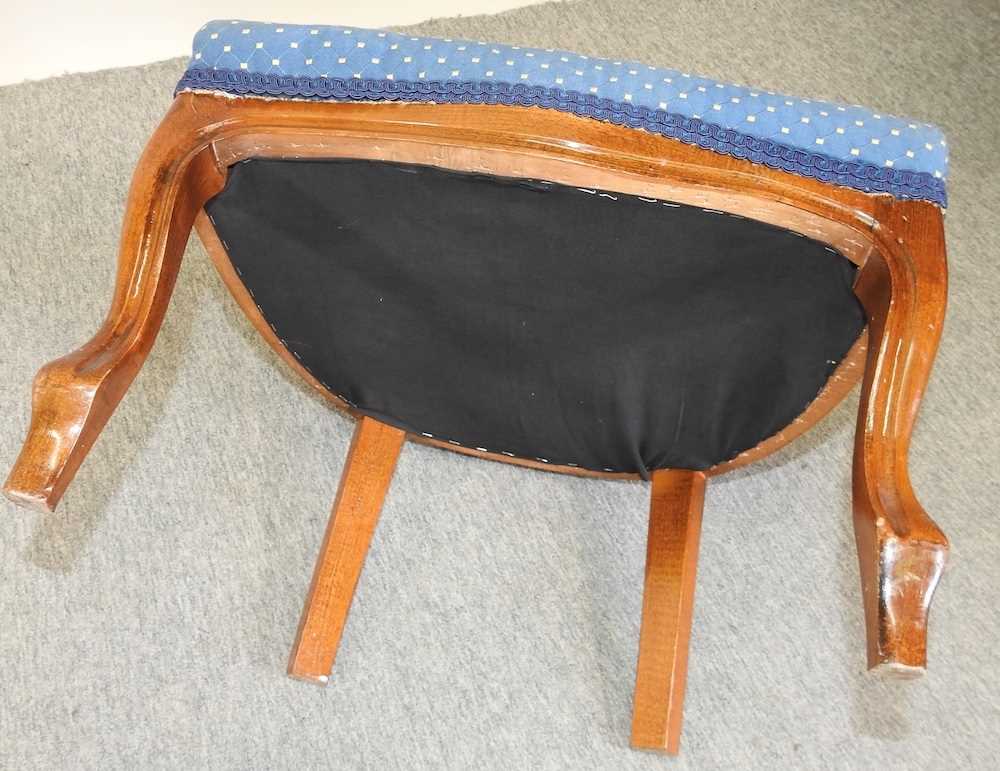 A Victorian style blue upholstered nursing chair - Image 2 of 8