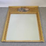 A late 19th century French gilt framed wall mirror
