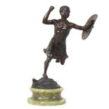A small bronze figure of a warrior