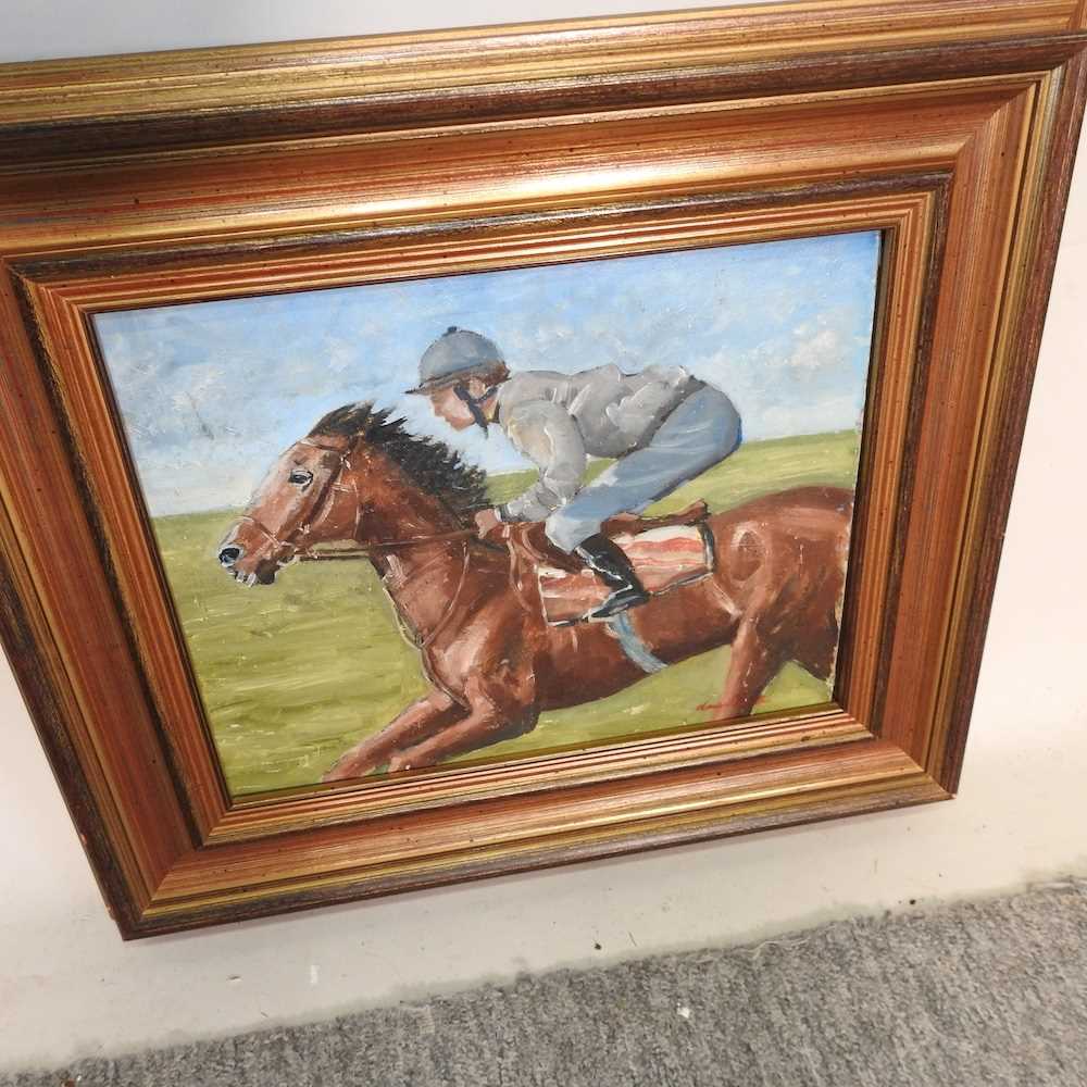 David Baxter, 20th century, racehorse with jockey up - Image 3 of 4