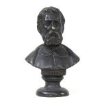An early 20th century bronze portrait bust of Galileo