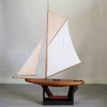 A vintage wooden pond yacht