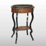 A 19th century French parquetry jardiniere stand
