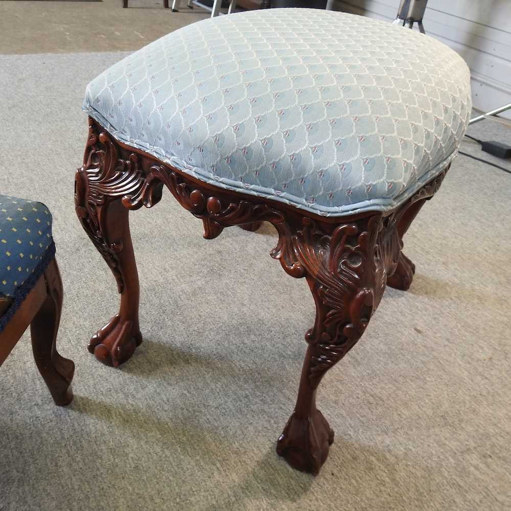 A Victorian style blue upholstered nursing chair - Image 6 of 8