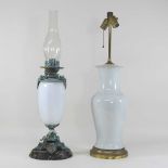 A late 19th century French oil lamp