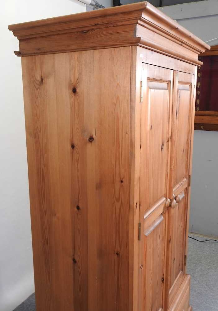 A modern pine double wardrobe, - Image 5 of 7