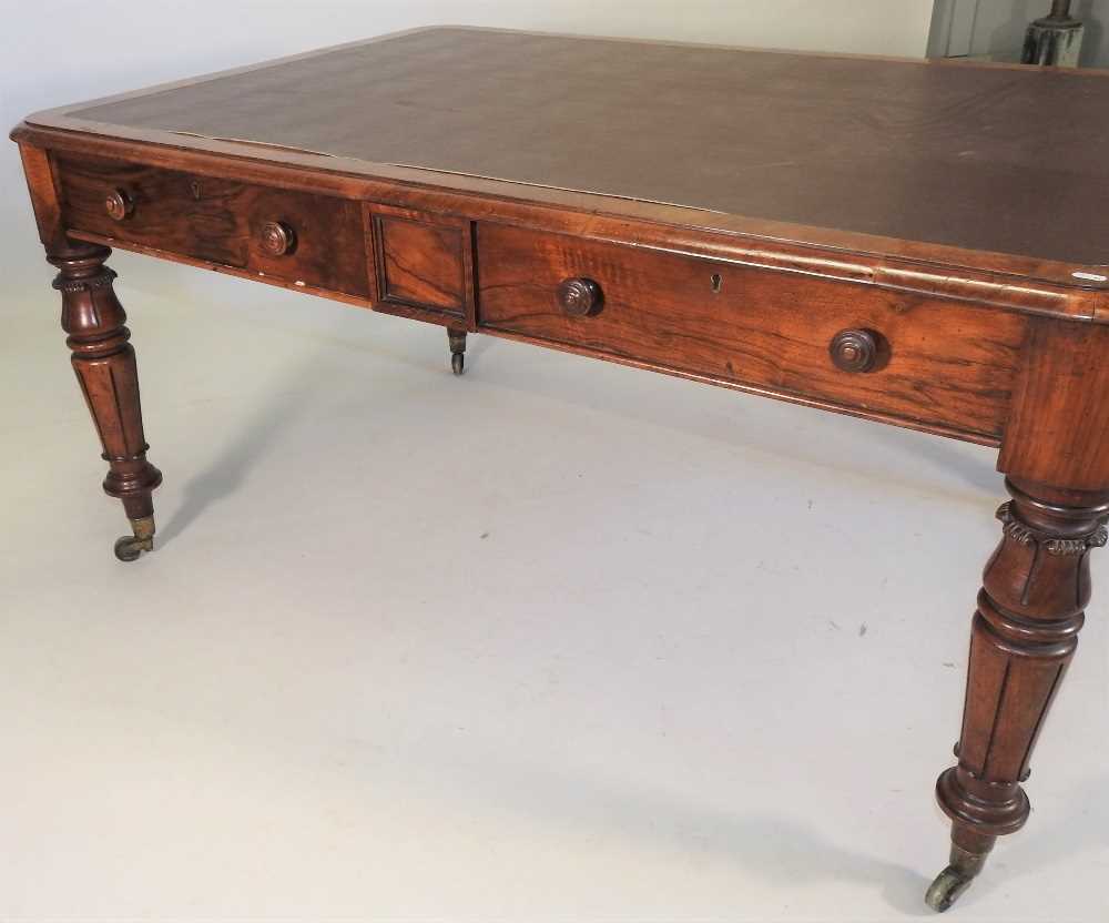 A William IV walnut partners writing table - Image 5 of 10