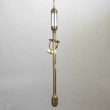 A brass cased marine stick barometer