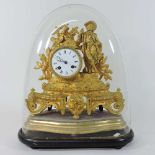A 19th century French gilt metal figural mantel clock
