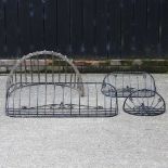 A wrought iron hay rack